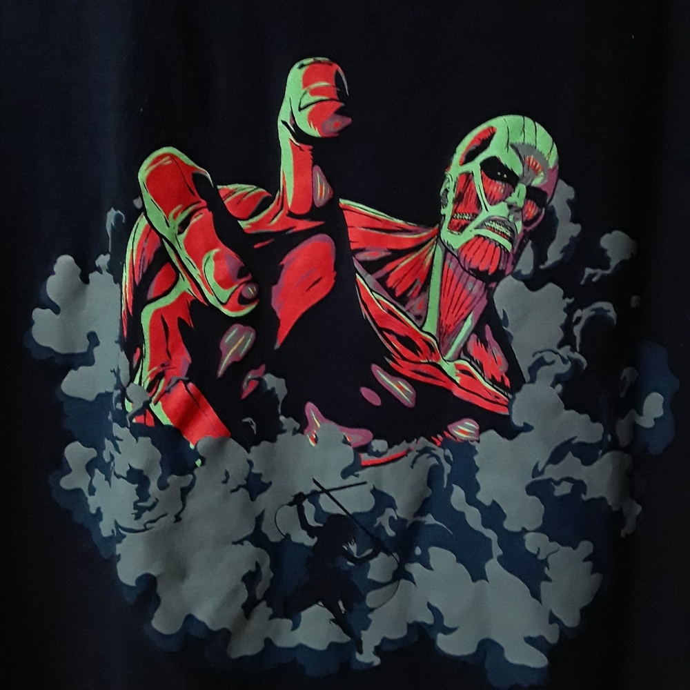 Attack On Titan Anime Tee L Navy Blue - Picture 2 of 3